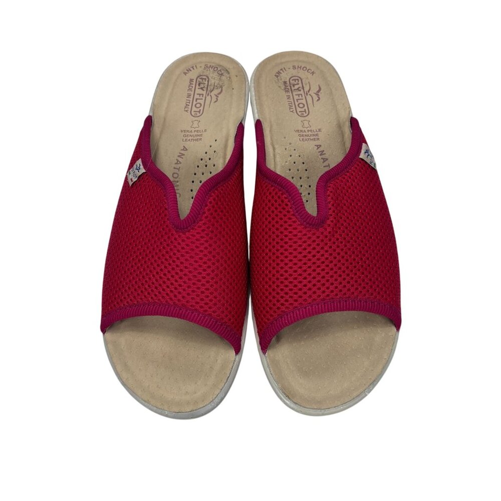 Womens Flex Flot Red Mesh Anti-Shock Slide Sandals Size 40 Made In Italy With Co - Picture 4 of 8